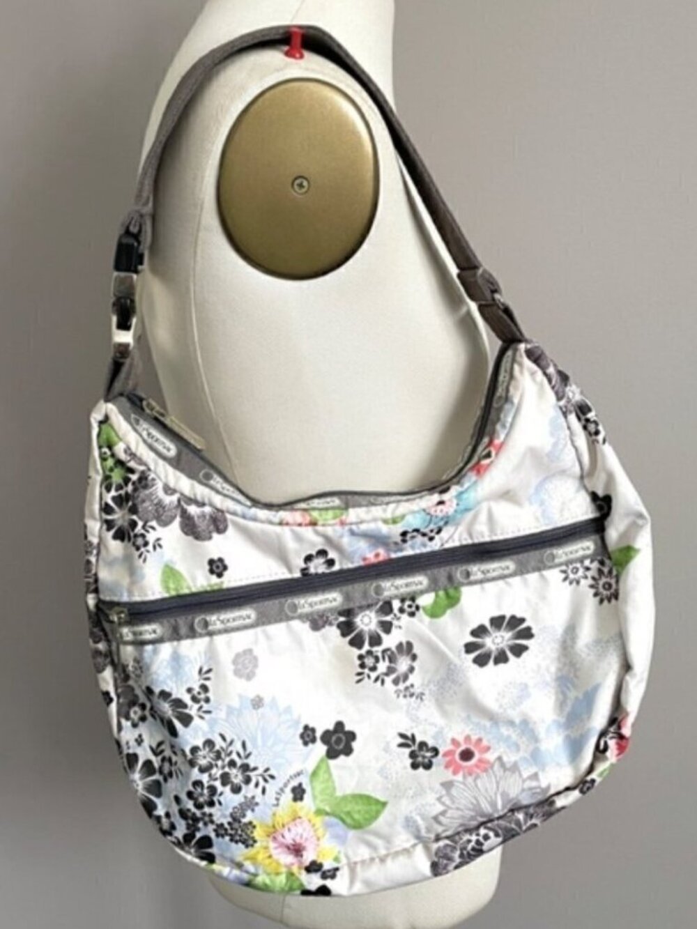 LeSportsac White Floral Shoulder Bag - Medium